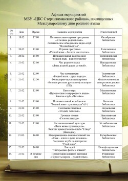Цикл мероприятий «Родной язык — наше богатство»