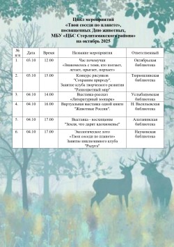 Цикл мероприятий «Твои соседи по планете»