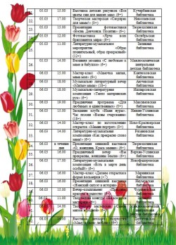 План мероприятий к Международному женскому дню