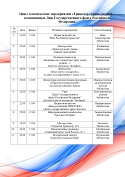 Мероприятия ко Дню российского флага