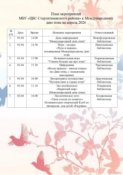 Цикл  тематических  мероприятий  «Мир пернатых друзей»