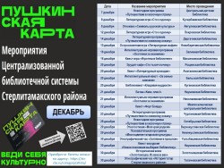 Мероприятия по Пушкинской карте на декабрь
