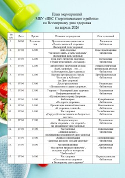 Цикл тематических мероприятий «По дороге здоровья»
