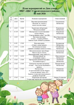 Цикл мероприятий «Семья – моя опора»