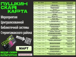 Мероприятия в рамках программы Пушкинская карта на МАРТ